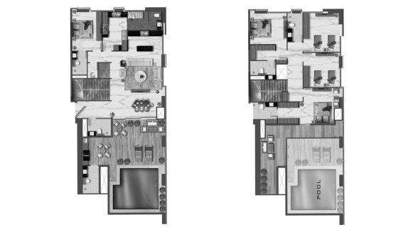 Penthouse floor plan, 5 bedrooms in AETERNITAS BY LONDON GATE No. 11010 (2D)